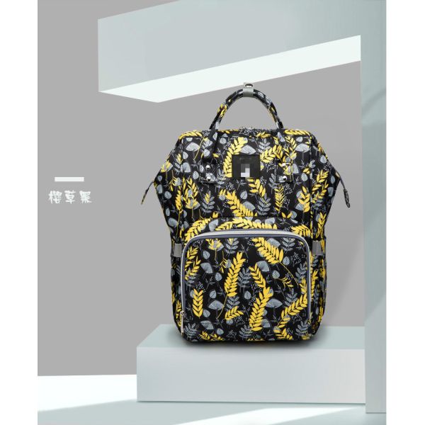 FashionTravel Backpack Baby Large Capacity Mommy Diaper Bag Designer Nursing Bag floral insulated mummy Bag With Stroller Strap