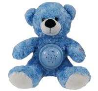 Venta caliente de animales llenos de LED coloridos brillantes de peluche oso de peluche proyección de luz cuna de peluche oso de peluche