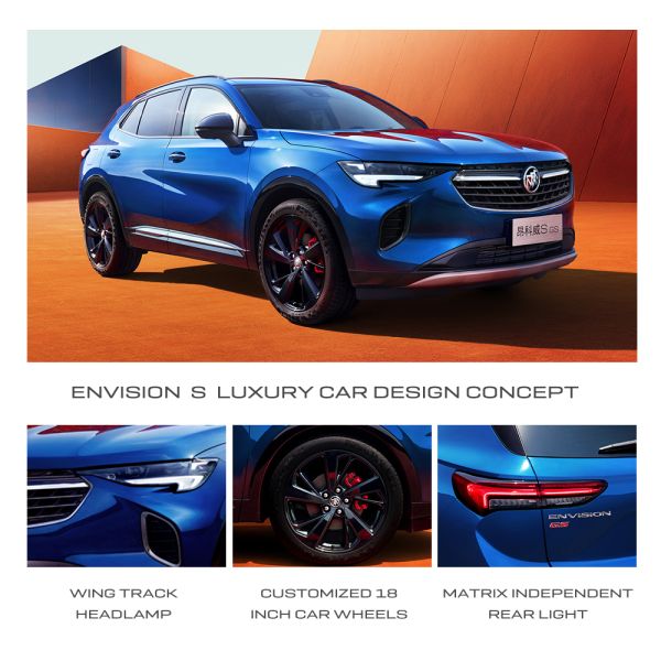 Vehículo energético 2024 Buick Envision S SUV de lujo Mini velocidad Celular de combustible Gas Car Cómodo Velocidad máxima 205km/h Base de ruedas 2779