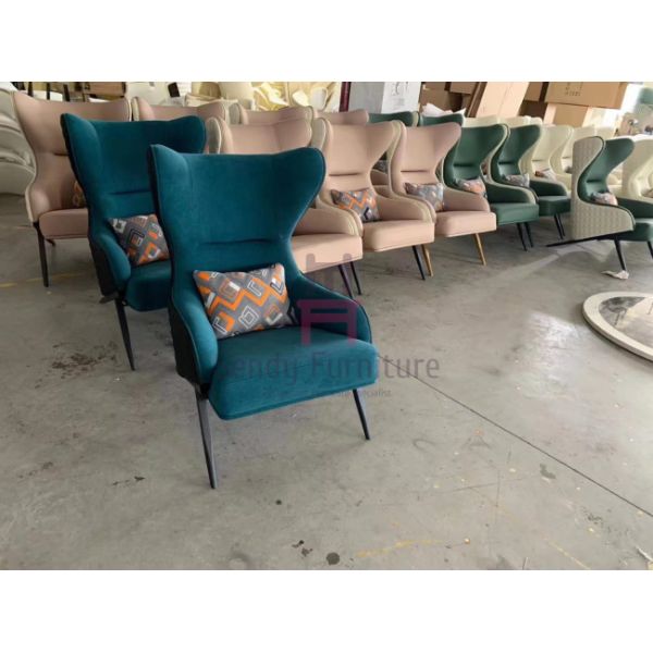 Luxury Leather Single Sofa Chair Custom Color High - Back For Hotel Lobby & Hall