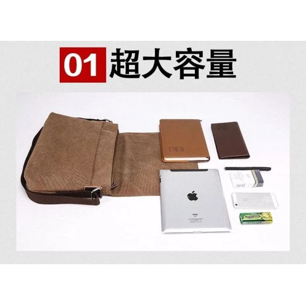 Custom Business Men's Crossbody Shoulder Washable Canvas Messenger Bag For Men