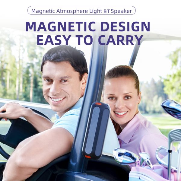Magnetic Mount Portable Bluetooth Speaker IP66 Waterproof 20W Bass Outdoor Subwoofer Audio