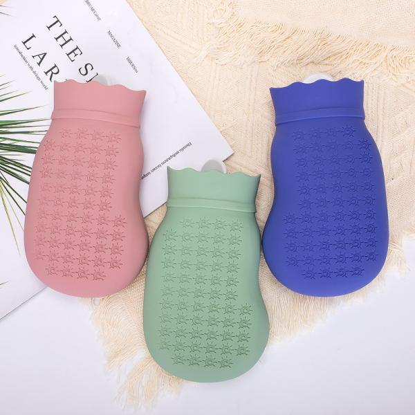 500 ml bouteille d'eau chaude imperméable en caoutchouc avec couvercle doux pour le lit menstruel chauffage chaud et froid thérapie muscles douleur au dos