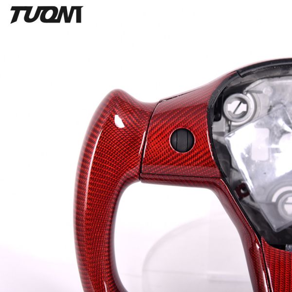 Gloss Full Red Carbon Fiber Steering Wheel For Tesla Model 3 Y X S ODM
