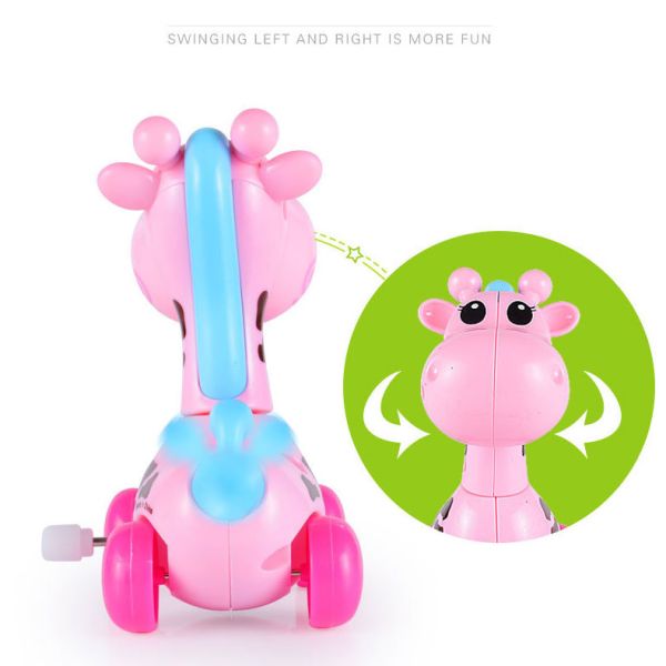 Easter Wind Up Toys Giraffe Flipping Walking Jumping Clockwork Bulk Toys PVC for Kids