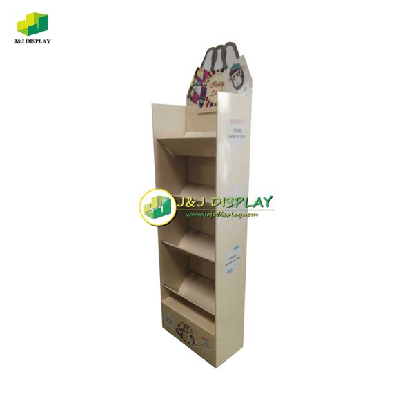 Stationery Promotion Cardboard Display Units Retail Flooring Stand Customized