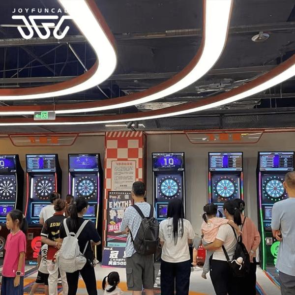 Dart Arcade Cabinet Featuring Promotional Media Display Multilingual Interface electronic dart machine for sale