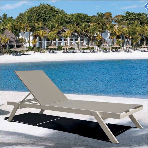 Outdoor Poolside Courtyard Aluminum Chaise Lounge for Patio and Sun Loungers