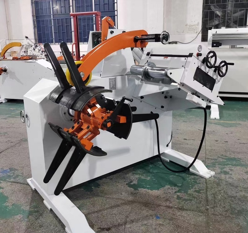 Standard Thin Sheet Decoiler Straightener with Openable Head for 0.3-3.2mm Metal Stamping and 800kg Max Load