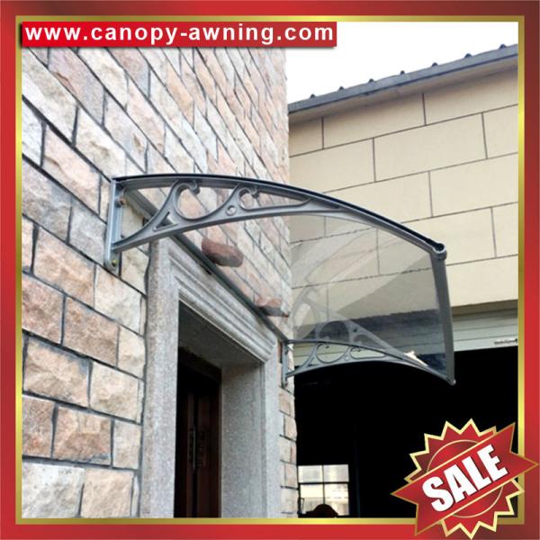 nice diy door window pc polycarbonate canopy awning shelter canopies cover with cast aluminum alu bracket arm support