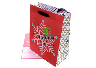 Christmas Art Paper Retail Shop Bags For Gifts Customized Color / Logo
