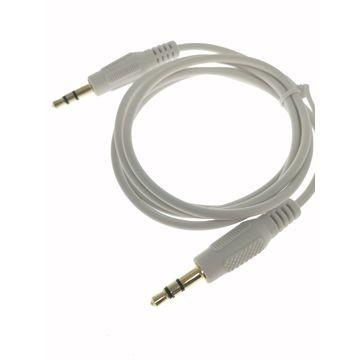 White PVC External 3.5MM Aluminum Alloy Shell Male To Male Audio Cable More Durable Transmit Better Sound
