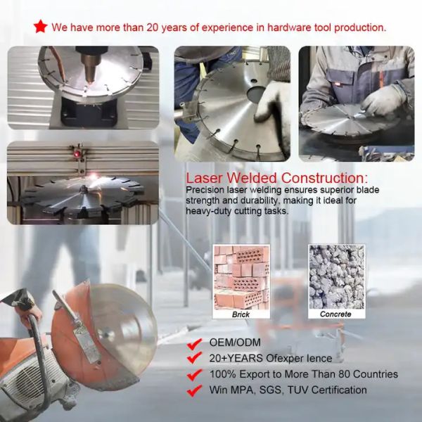 350 Mm Diamond Hand Held Saw Blade For Dry Cutting Concrete, Reinforced Concrete, Brick, Etc.