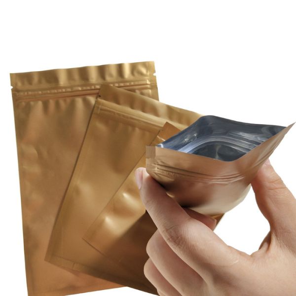 Resealable Laminated White Matte Aluminum Foil Plastic Stand Up Packaging Bag