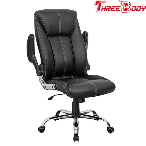 Custom Swivel Racing Style Office Chair , Black PU Leather Racing Office Chair