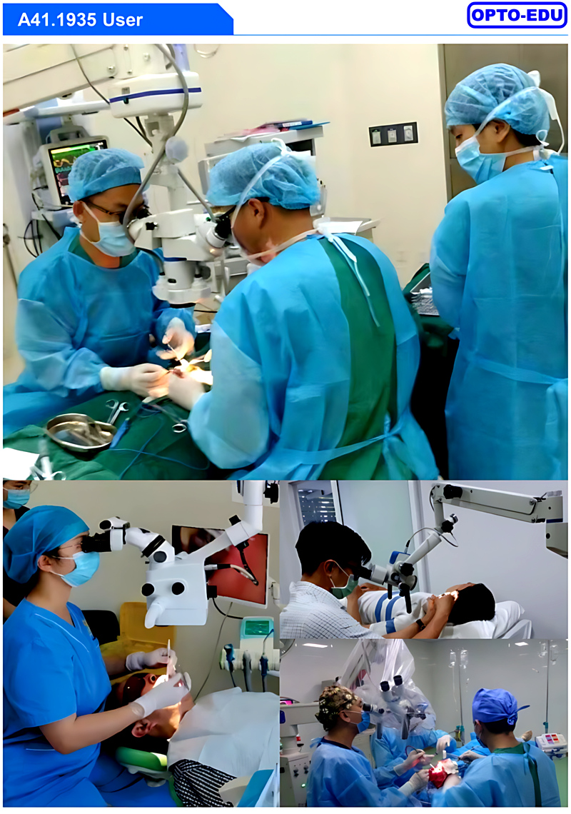 Dual Head A41.1935 Ophthalmology Operating Microscope Motor Zoom 4.5x~27.3x 14 Function Foot Switch 4'' Touch Screen