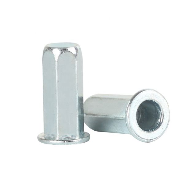 FH-FHBC Steel Full Hex Body Close End Rivet Nuts Flat Head Zinc Plated Nuts