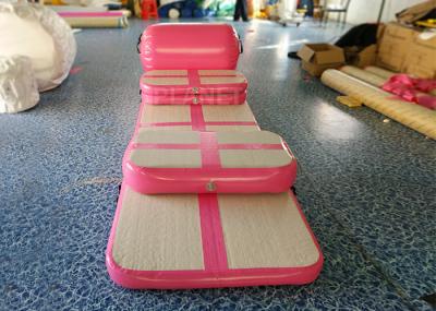 Pink Inflatable Air Track , Air Floor Gymnastics Mat No Noise During Training