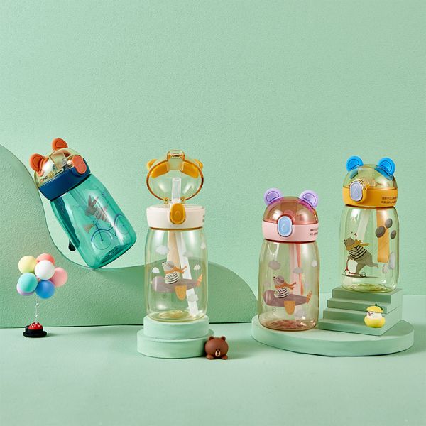500ml 650ml Plastic Cup Eco Friendly Cartoon Water Bottle for Applicable Boiling Water