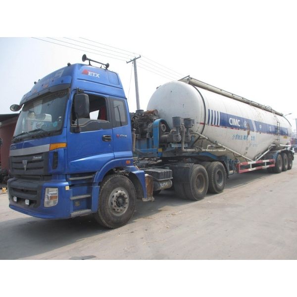 Three Axles 30cbm Bulk Cement Truck With Diesel Engine , Semi Trailer Trucks