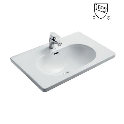 Bacias de mão da lavagem da parte superior de contador da vaidade do UPC 705x480x210mm com excesso