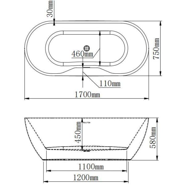 JSD9202 Luxury Ellipse Acrylic Freestanding Bathtub with Whirlpool/Massage Function