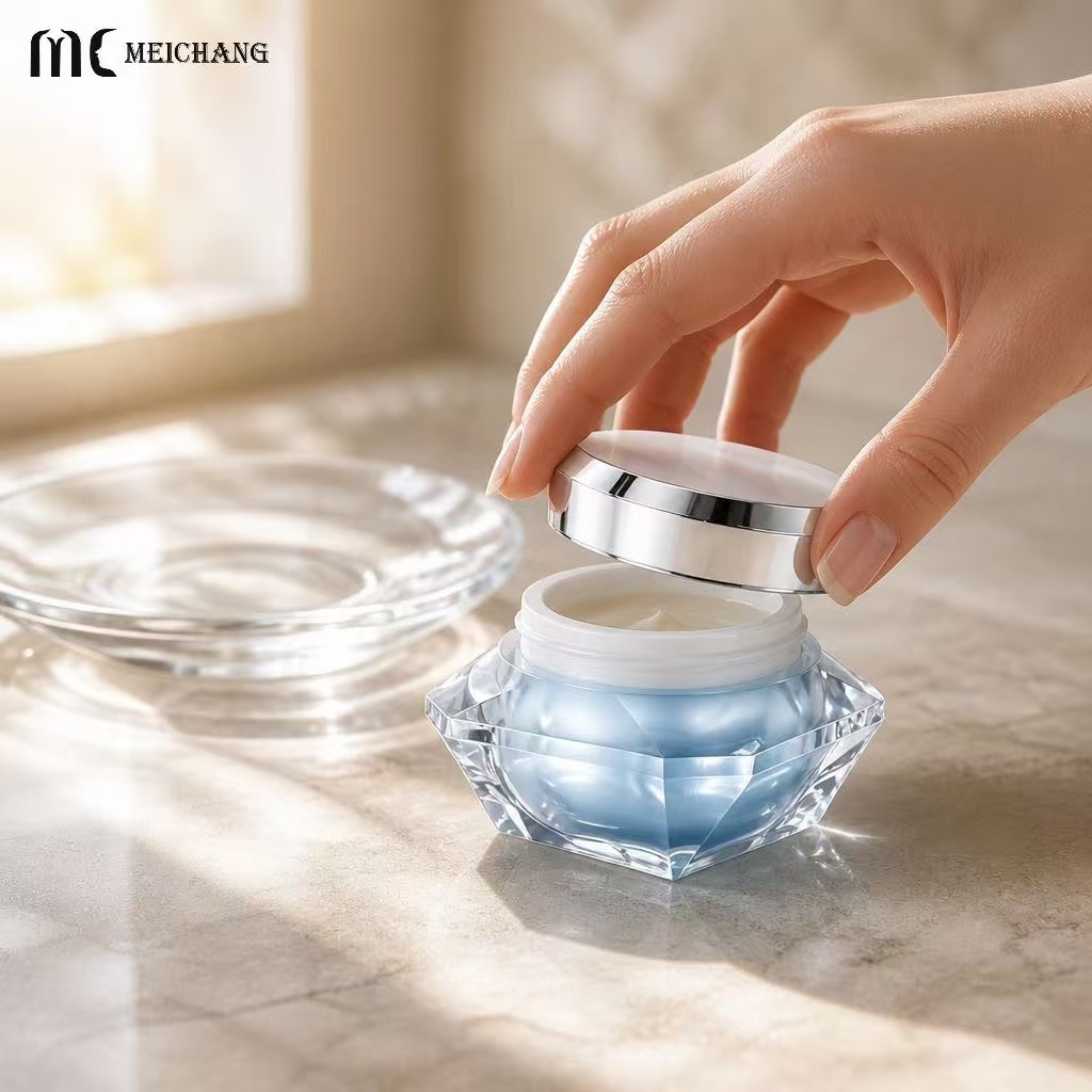 50g Double Wall Crystal Diamond Acrylic Cream Jar(MC-Y-571)
