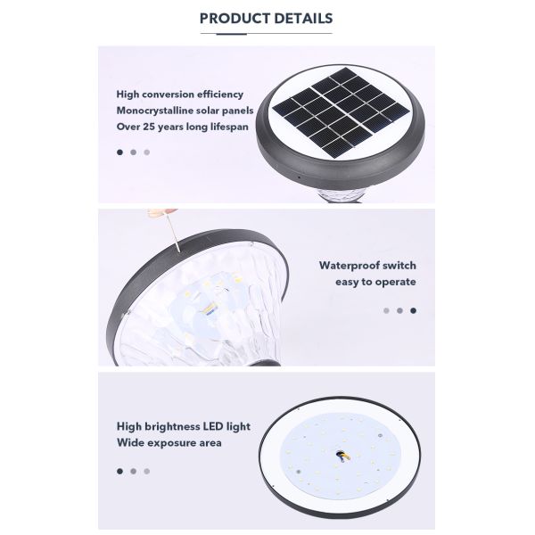 Oscuridad a la presión anti de Dawn Solar Pillar Light Rainproof para al aire libre