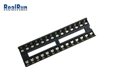 Sn do ouro do soquete de IC do quadrado do mergulho 7,62 PBT de 28P 2.54mm chapeado com a barra do centro