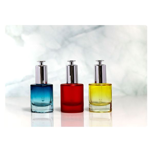 Frosted Luxury Cosmetic Packaging 30ml Black Glass Dropper Bottle