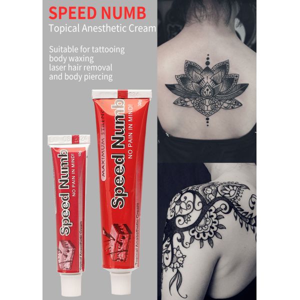 Speed Numb Tattoo Lido Caine Topical Anesthetic Numbing Cream for No Pain Body Tattoo Piercing Waxing