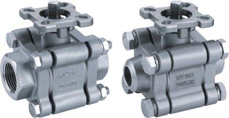 3-pc stainless steel ball valve full port 2000wog BSPP NPT ISO-5211 DIRECT MOUNTING PAD