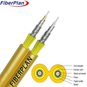 Двойной Zipcord стальной плетеных бронированный внутренний волокнистый кабель GJFJBV