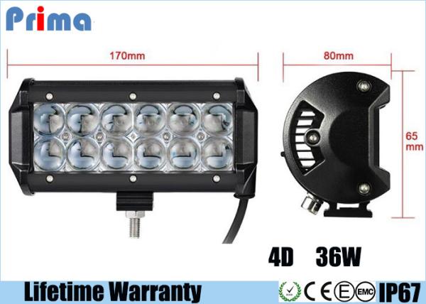 Double Row 7 Inch 36W Led Light Bar For Cars , IP67 6000K Jeep 4D LED Light Bar