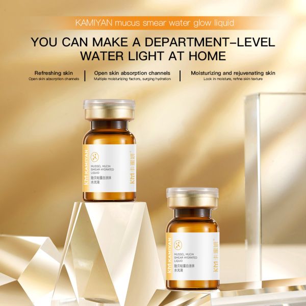 KM Custom Logo Skin Care Products Mussel Mucin Serum for Essence Toner for Women Whitening Facial Soothing Home Spa Use