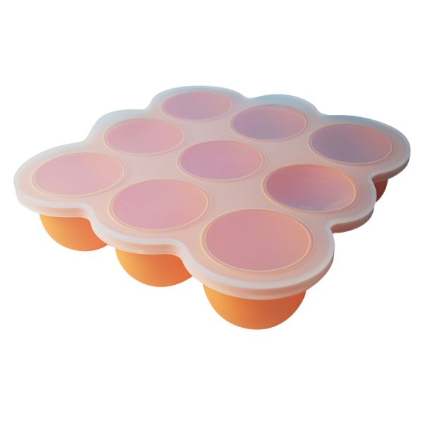 9 Cavities Silicone Baby Tray Half Sphere BPA Free Suction Feeding Plate