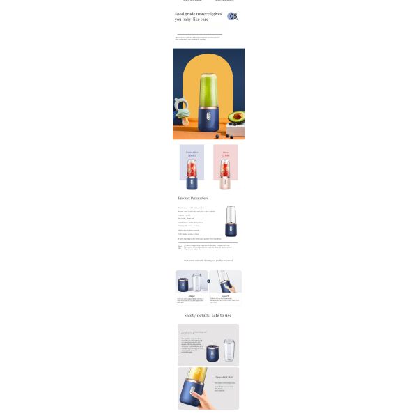 Number of Pieces 1 Fruit Vegetable Tools Household Electric Juicer Blender with Bamboo Cup