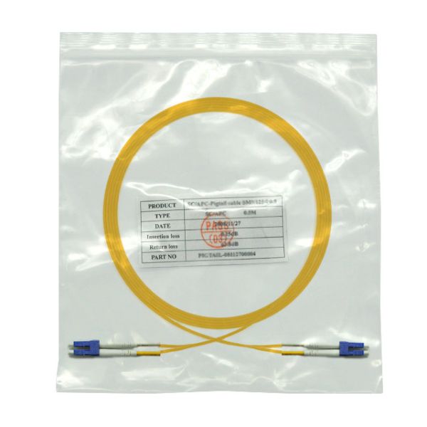 2 Core 3 Meter Single Mode Fiber Patch Cord SM LC LC Duplex 2.0mm Yellow