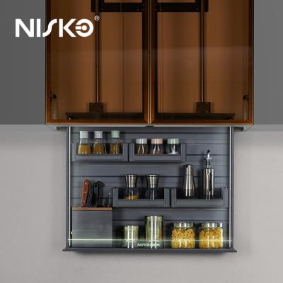 Electronic Lift Pull Down Storage Rack Baskets Automatic Lifting For Kitchen Utensils