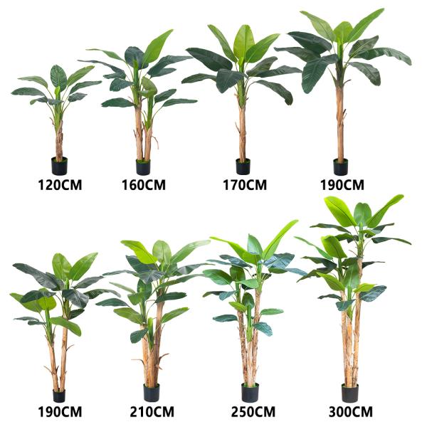 Wholesale 7 FT Artificial Banana Tree Plant | Natural Bark Trunk | Free Maintenance | Indoor Palm for Living Room & Office Decor