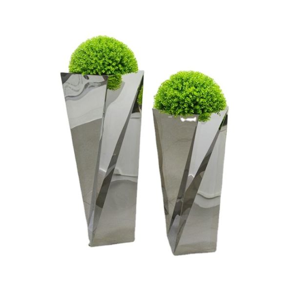 Macetas decorativas de acero inoxidables del metal de los plantadores del pasillo del hotel