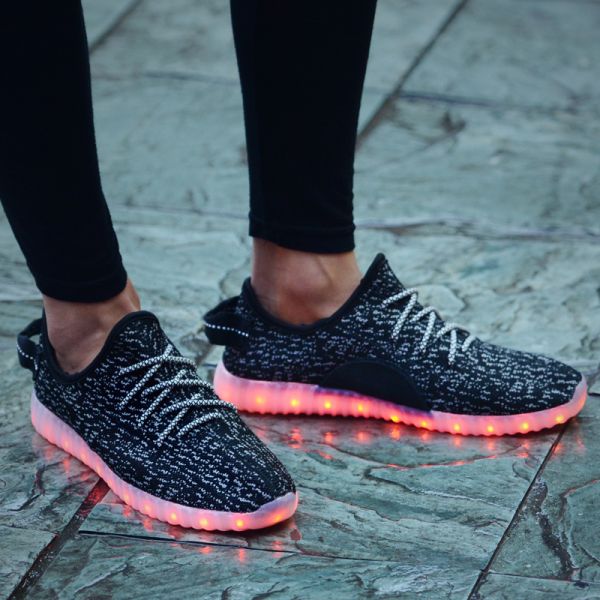 Glow in the Dark USB Rechargeable Adult Night Event Walking Shoes Led Sneakers