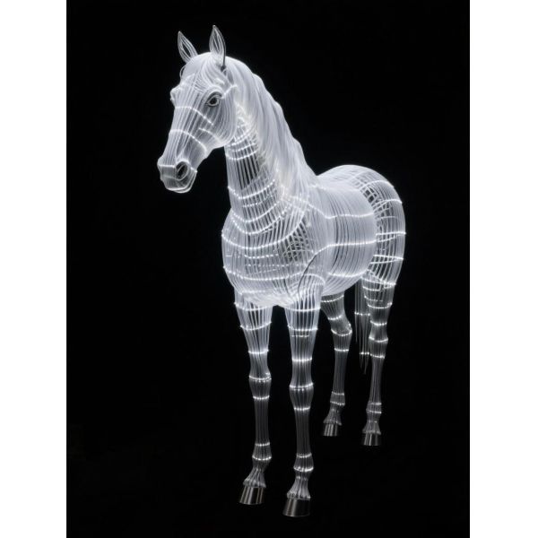 Transparent resin sculpture outdoor realistic horse sculpture huge Park Theme