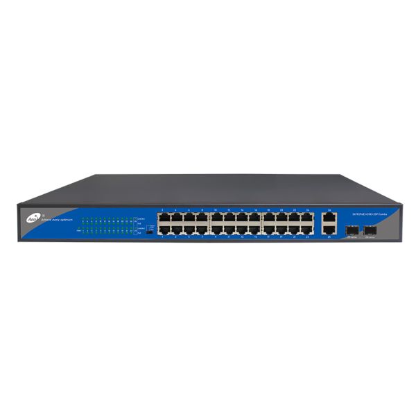Порт переключателя 24 локальных сетей наполнителя 250M POE IPC, POE привел автономный переключатель в действие