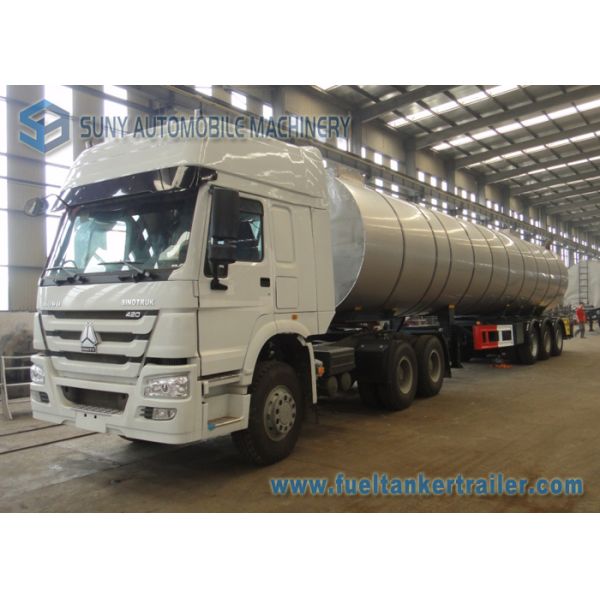 50000L 3 Axle Stainless Steel Asphalt Tanker Trailer Flatbed Semi Trailer