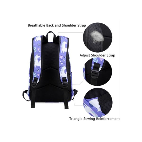 Polyester Nylon Soekidy Toddler Girl Unicorn Backpack