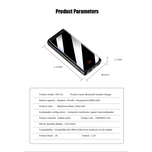 2020 New Earphone Power Bank TWS Bluetooth 5.0V Earphone Power Bank 10000mah with Earbuds