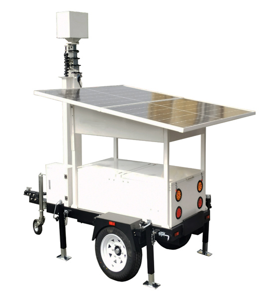 OEM 6,5 м мачты солнечного наблюдения прицеп с 2 * 435W солнечных панелей