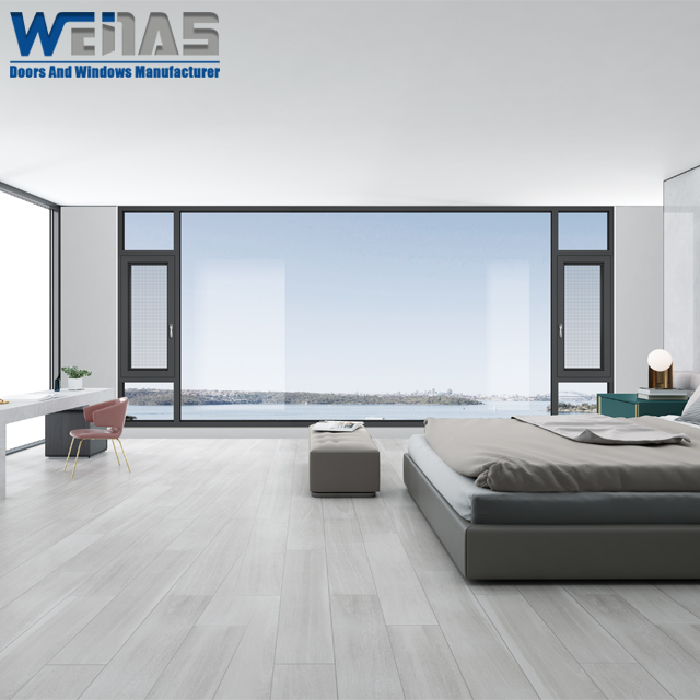Double Glazed Aluminium Casement Windows Simple Design Space Saving
