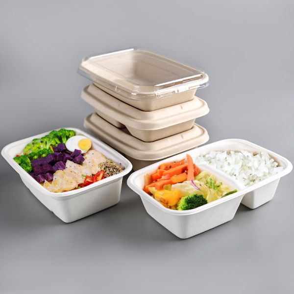 Устранимый обед Biodegradable принимает отсутствующий контейнер пакета еды
